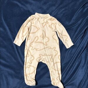 Carter's Cream Bunny Print Footie